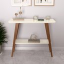 Ver imagem 1 de Aparador Davi 90x30 Tampo MDF 30mm pé em Madeira Off White/Amadeirado OFERTAMO