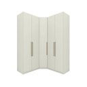 Ver imagem 2 de Guarda-Roupa Modulado de Canto Oblíquo 5 Portas com Cabideiro Seletto Bege/Areia