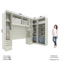 Ver imagem 3 de Guarda Roupa Casal Modulado 5 Peças com Cabeceira 9 Portas 6 Gavetas Seletto Areia HP