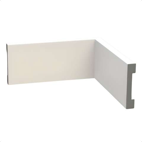 Kit 16 Barras Rodapé de Poliestireno 7cm Altura Barra 2m Cor:branco Liso