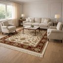 Ver imagem 2 de Tapete Persa Vermelho com Bege Ideal para Quarto e Sala 100x150