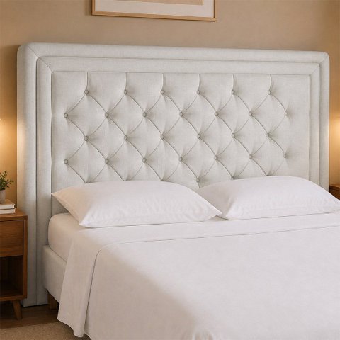 Cabeceira para Cama Box Casal Phili Facto Off White - Sallar Home