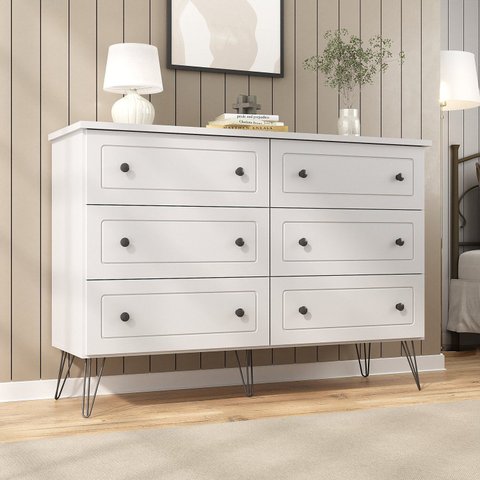 Cômoda para Quarto 6 Gavetas 95x136x43,3 C Fort