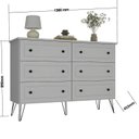 Ver imagem 3 de Cômoda para Quarto 6 Gavetas 95x136x43,3 C Fort Branco