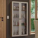 Ver imagem 1 de Módulo Cristaleira 70 cm 2 Portas de Vidro Rustic/Crema Vik Madesa
