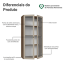 Ver imagem 5 de Módulo Cristaleira 70 cm 2 Portas de Vidro Rustic/Crema Vik Madesa