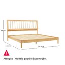 Ver imagem 3 de Cama King Frame 100 % Madeira Maciça Bege/Caramelo