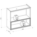 Ver imagem 4 de Armário Aereo Duplo para Cozinha 80cm Selene Marrom/Jequitibá/Off White Fosco