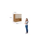Ver imagem 5 de Armário Aereo Duplo para Cozinha 80cm Selene Marrom/Jequitibá/Off White Fosco