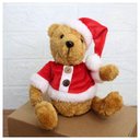 Ver imagem 1 de Ursinho de Pelúcia Roupa e Gorro Natalino Enfeite 17cm