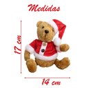 Ver imagem 3 de Ursinho de Pelúcia Roupa e Gorro Natalino Enfeite 17cm