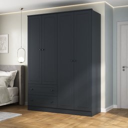 Guarda-roupa 4 Portas 2 Gavetas Fort - 1