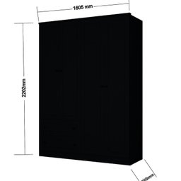 Guarda-roupa 4 Portas 2 Gavetas Fort - 4