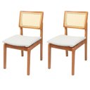 Ver imagem 1 de Kit 2 Cadeiras Veneza Madeira Maçicaalt 86 cm X 43cm x 55 cm Marrom/Offwhite