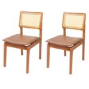 Ver imagem 1 de Kit 2 Cadeiras Veneza Madeira Maçica 86cm x 43cm x 55cm Marrom/Caramelo