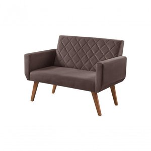 Poltrona Namoradeira 2 Lugares Anabelle Unidecor Marrom