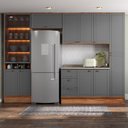 Ver imagem 1 de Cozinha Completa 5 Peças Milla Ultra com Armário e Balcão e Cristaleira Nogueira e Cinza Carraro