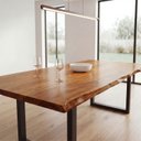 Ver imagem 4 de Mesa de Jantar Rústica 6 Lugares 2,30x1,15m Madeira Maciça