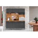Ver imagem 2 de Kit Cozinha Siena 160cm com Nicho para Forno/microondas - Cinamomo/grafite Aramóveis