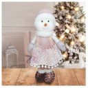 Ver imagem 1 de Decoração Natal Boneco De Neve Rosa Natalina 45cm