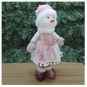 Ver imagem 3 de Decoração Natal Boneco De Neve Rosa Natalina 45cm