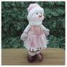 Decoração Natal Boneco De Neve Rosa Natalina 45cm - 3