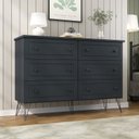 Ver imagem 1 de Cômoda para Quarto 6 Gavetas 95x136x43,3 cm Fort Cinza/Grafitto