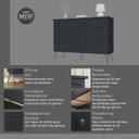 Ver imagem 6 de Cômoda para Quarto 6 Gavetas 95x136x43,3 cm Fort Cinza/Grafitto
