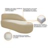 Divã Recamier Curvo Luna 160cm Lado Direito Suede Bege - 4