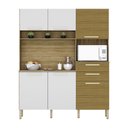 Ver imagem 1 de Armário de Cozinha Compacta 6 Portas e 2 Gavetas 160 Cm Duquesa Ripado Freijó-supremo - Pallazio