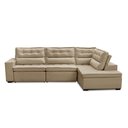 Ver imagem 3 de Sofá de Canto Retrátil e Reclinável com Molas 3,40x2,00 Viena Suede Bege Mirra Decor