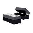 Ver imagem 6 de Cama Box Baú Solteiro: Colchão Anatômico Ortobom D33 / Ep Airtech 100 + Base Crc Courano Black(
