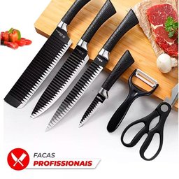 Kit Facas Churrasco 6 Peças Antiaderente - 10