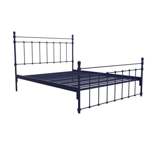 Cama de Ferro Luísa Queen Icamas Azul Escuro