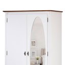 Ver imagem 3 de Guarda Roupa Solteiro Com Espelho 2 Portas 1 Gaveta 60406E Linz Móveis - Branco/Imbuia