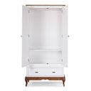 Ver imagem 2 de Guarda Roupa Solteiro Com Espelho 2 Portas 1 Gaveta 60406E Linz Móveis - Branco/Imbuia