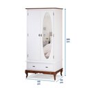 Ver imagem 5 de Guarda Roupa Solteiro Com Espelho 2 Portas 1 Gaveta 60406E Linz Móveis - Branco/Imbuia