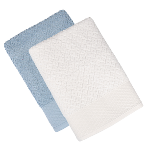 Kit 2 Toalha de Banho Capri Atlântica 100% Algodão Banhão 75x1,50 Cor:azul Encantando + Off White