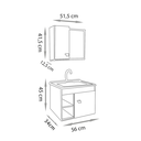 Ver imagem 5 de Kit Conjunto de Balcão para Banheiro Sophia 60cm Branco/carvalho Fabribam