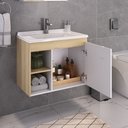Ver imagem 3 de Kit Conjunto de Balcão para Banheiro Sophia 60cm Branco/carvalho Fabribam