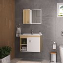 Ver imagem 1 de Kit Conjunto de Balcão para Banheiro Sophia 60cm Branco/carvalho Fabribam