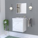 Ver imagem 1 de Kit Gabinete Banheiro em MDF com Espelheira Veneto Branco