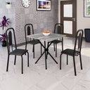 Ver imagem 1 de Conjunto Sala de Jantar com 4 Cadeiras Lívia Preto