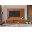 Ver imagem 4 de Painel com Rack Home Arezzo para TV 75" 220cm MDF-MDP 2 Portas Amadeirado Mavaular Móveis