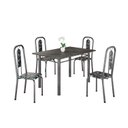 Ver imagem 2 de Conjunto de Mesa Tubular 120x75cm Tampo Ardósia Indiano com 4 Cadeiras Lívia Prata/Preto Floral/Mart