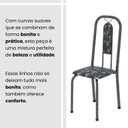 Ver mais imagens de Conjunto de Mesa Tubular 120x75cm Tampo Ardósia Indiano com 4 Cadeiras Lívia Prata/Preto Floral/Mart
