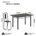 Ver imagem 3 de Conjunto de Mesa Tubular 120x75cm Tampo Ardósia Indiano com 4 Cadeiras Lívia Prata/Preto Floral/Mart