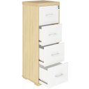 Ver imagem 3 de Armário Arquivo para Escritório 4 Gavetas com Chave Carvalho/branco