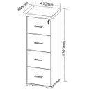 Ver imagem 4 de Armário Arquivo para Escritório 4 Gavetas com Chave Carvalho/branco