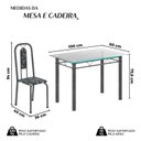 Ver imagem 3 de Conjunto de Mesa Tubular 100cm x 60cm Tampo com 4 Cadeiras Lívia Prata/Preto Floral/Mart